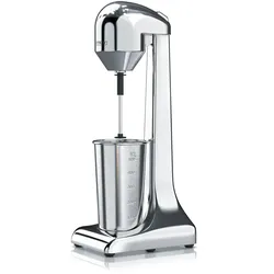 Arendo Getränkemixer elektrisch, 500 ml, 100 W, 2 Geschwindigkeitsstufen, für Protein Drinks Smoothies Eischnee Cocktails, Silber