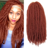 Saisifen Marley Twist Flechtfrisuren 3er Pack/Los Marley Flechtfrisuren Lang Afro Kinky Curly Butterfly Locken Häkelhaar (18 Zoll 45,7cm, #350)