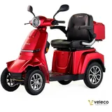 VELECO GRAVIS ® Elektromobil | 1000W - LED Beleuchtung - 4- Rad Seniorenmobil -Mobilitätsroller - Rot