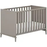 yuny by paidi Babybett YUNY BY PAIDI "BROTHER STU in Taupe", grau (taupe), B:67,2cm H:81,9cm L:126,2cm, Massivholz, Spanplatte, Babybetten, Babybett, Gitterbett höhenverstellbar, Kinderbett