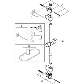 Grohe Brausestange Tempesta 600mm, chrom