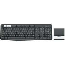 Logitech K375s Multi-Device Tastatur, Deutsches QWERTZ-Layout, Set aus kabelloser Tastatur und Smartphone-Halterung
