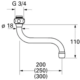 Grohe S-Auslauf Ausladung 200 mm chrom