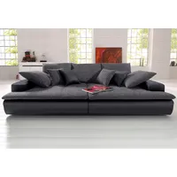 Big-Sofa INOSIGN "Haiti" Sofas Gr. B/H/T: 260cm x 85cm x 142cm, Kunstleder SOFTLUX-Struktur, Mit Kaltschaum-ohne Beleuchtung, schwarz (schwarz/pepper) wahlweise mit Kaltschaum (140kg BelastungSitz) und RGB-Beleuchtung