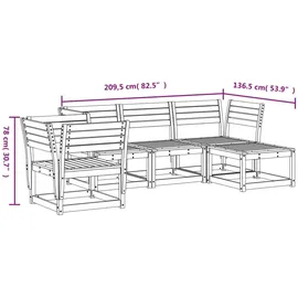 vidaXL 5-tlg. Garten-Lounge-Set Wachsbraun Massivholz Kiefer