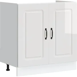 vidaXL Spülenunterschrank Kalmar 80 x 46 x 81,5 cm Hochglanz Weiß