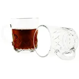 Almina Neva 6er Gläser-Set für Tee, Kaffee 230 ml Transparent mit Muster
