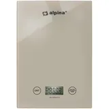 Alpina Küchenwaage Digital - Küchenwage in g, lb, oz und ml - Präzision Wage mit Tara-Funktion - Küchenzubehör - 22 x 15,5 cm - Beige