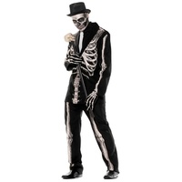 Underwraps Kostüm Gentleman Skelett, Hochwertige Verkleidung zum tollen Preis schwarz XXL