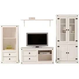OTTO home Wohnwand OTTO HOME, weiß, B:266cm, Kastenmöbel-Sets, Wohnwand, bestehend aus 1 Vitrine, 1 Lowboard und 1 Regal, ohne Wandboard