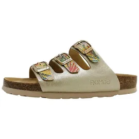 ROHDE Damen Pantolette Dreiriemer in Weite G mit Lederdecksohle Alba 5625, Größe:38 EU