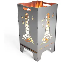 MOCAVI Edelstahl Feuertonne Leuchtturm 73 cm | 3 mm V2A