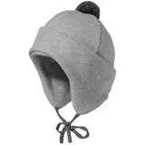 Maximo GOTS MINI-Mütze,Baumwollfleece Pompon, Umschlag, Bindeband Made in Germany Baumwollfleece - 47
