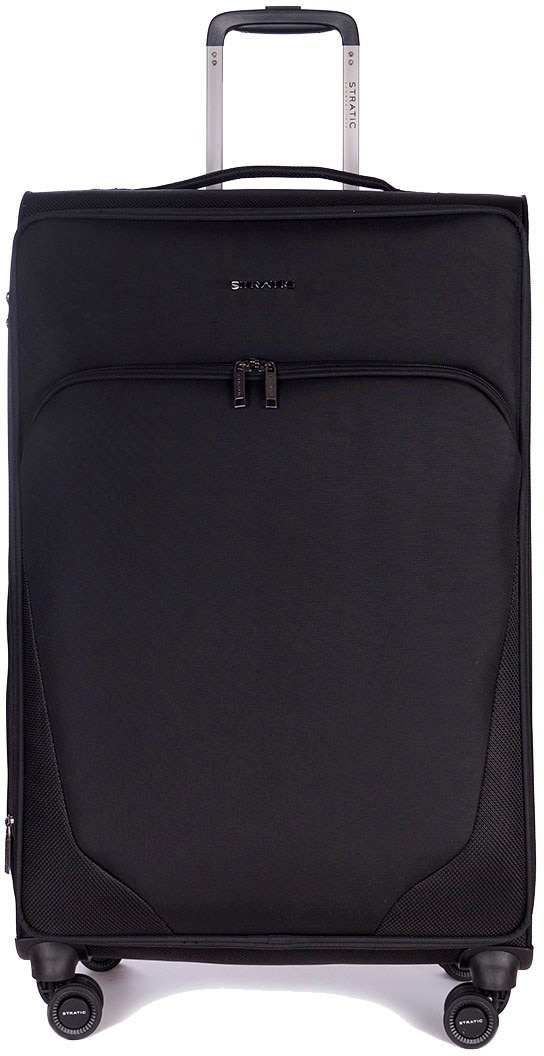 Weichgepäck-Trolley STRATIC "Mix L, black" Gr. B/H/T: 47 cm x 80 cm x 28 cm 88 l, schwarz (black) Koffer Weichschalenkoffer mit NFC-Chip