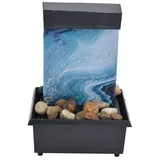 USB Zimmerbrunnen mit Marmor-Design,Tischbrunnen Kunststoff Zimmerbrunnen 3V USB Marmor Brunnen Ornamente Led Tischbrunnen Mit Steinen Für Tischdekoration Brunnen Ornament