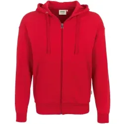HAKRO® Kapuzen-Sweatjacke PREMIUM, 605, rot 1 Stück, Größe: XS