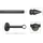 GARESA Gardinenstange SPYRNA, Ø 16 mm, 1-läufig, Wunschmaßlänge, mit Bohren, verschraubt, Holzwerkstoff, Metall, Vorhanggarnitur, verlängerbar, Spitze, ohne Ringe schwarz Ø 16 mm x 170 cm