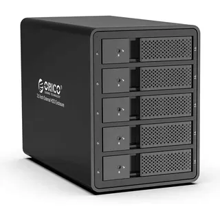 ORICO 5 Bay Festplattengehäuse, USB 3.0 zu SATA Revision 3.0 Externes HDD Gehäuse für 3,5 Zoll HDD/SSD Festplatten,Max 80TB(9558U3)