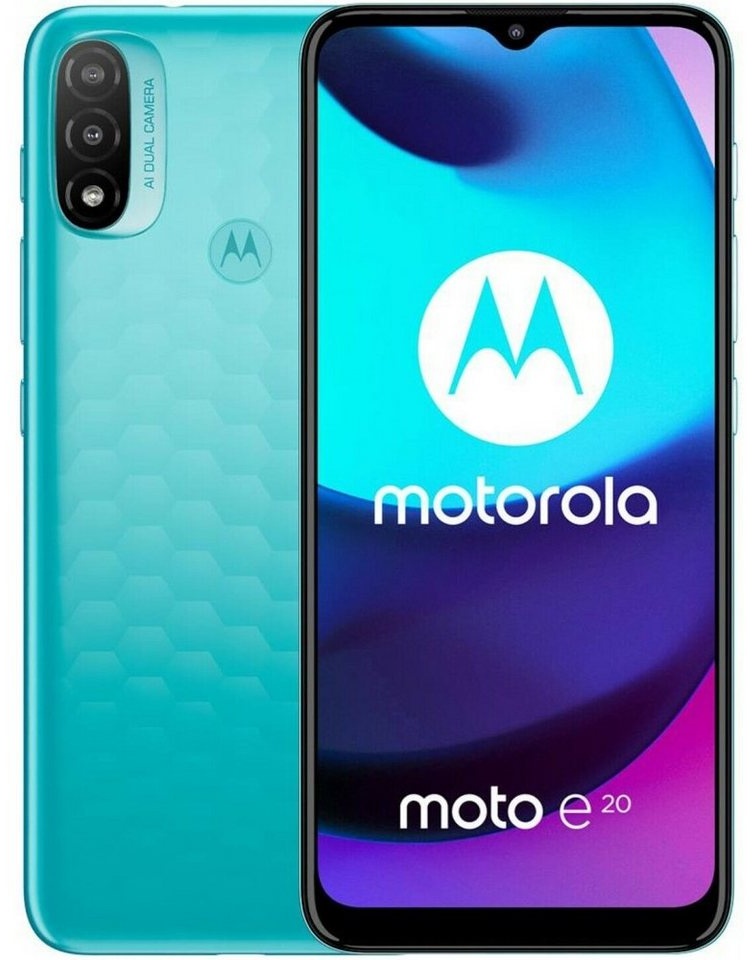 Motorola Moto e20 32 GB / 2 GB - Smartphone - coastal blue Smartphone (6,5 Zoll, 32 GB Speicherplatz) blau