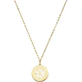 FIRETTI Kette mit Anhänger Schmuck Geschenk Gold 375 Halsschmuck Halskette Kreis mit Blume Gold