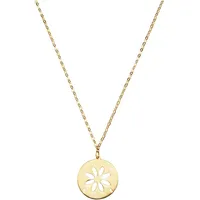 FIRETTI Kette mit Anhänger Schmuck Geschenk Gold 375 Halsschmuck Halskette Kreis mit Blume Gold