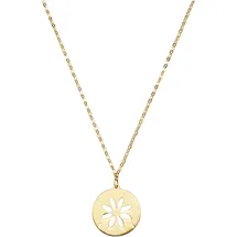 FIRETTI Kette mit Anhänger Schmuck Geschenk Gold 375 Halsschmuck Halskette Kreis mit Blume Gold