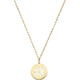 FIRETTI Kette mit Anhänger Schmuck Geschenk Gold 375 Halsschmuck Halskette Kreis mit Blume Gold