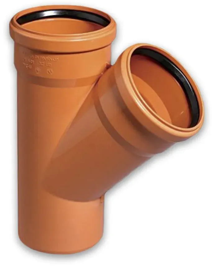 Kanalrohrsystem KG-Abzweig, T-Stück 45° (Ausführung: DN 250/110)
