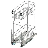 woplus Unterschrankauszug Auszugsunterschrank Schrankauszug mit Softclose Küchenauszug 2 Etage Vollauszug Bodenmontage Antrazit (Möbel 150mm)