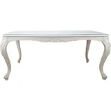 Casa Padrino Barock Luxus Esstisch Weiss 240 x 100 x H. 81 cm - Esszimmertisch mit Glasplatte - Hotel & Restaurant Möbel - Made in Italy