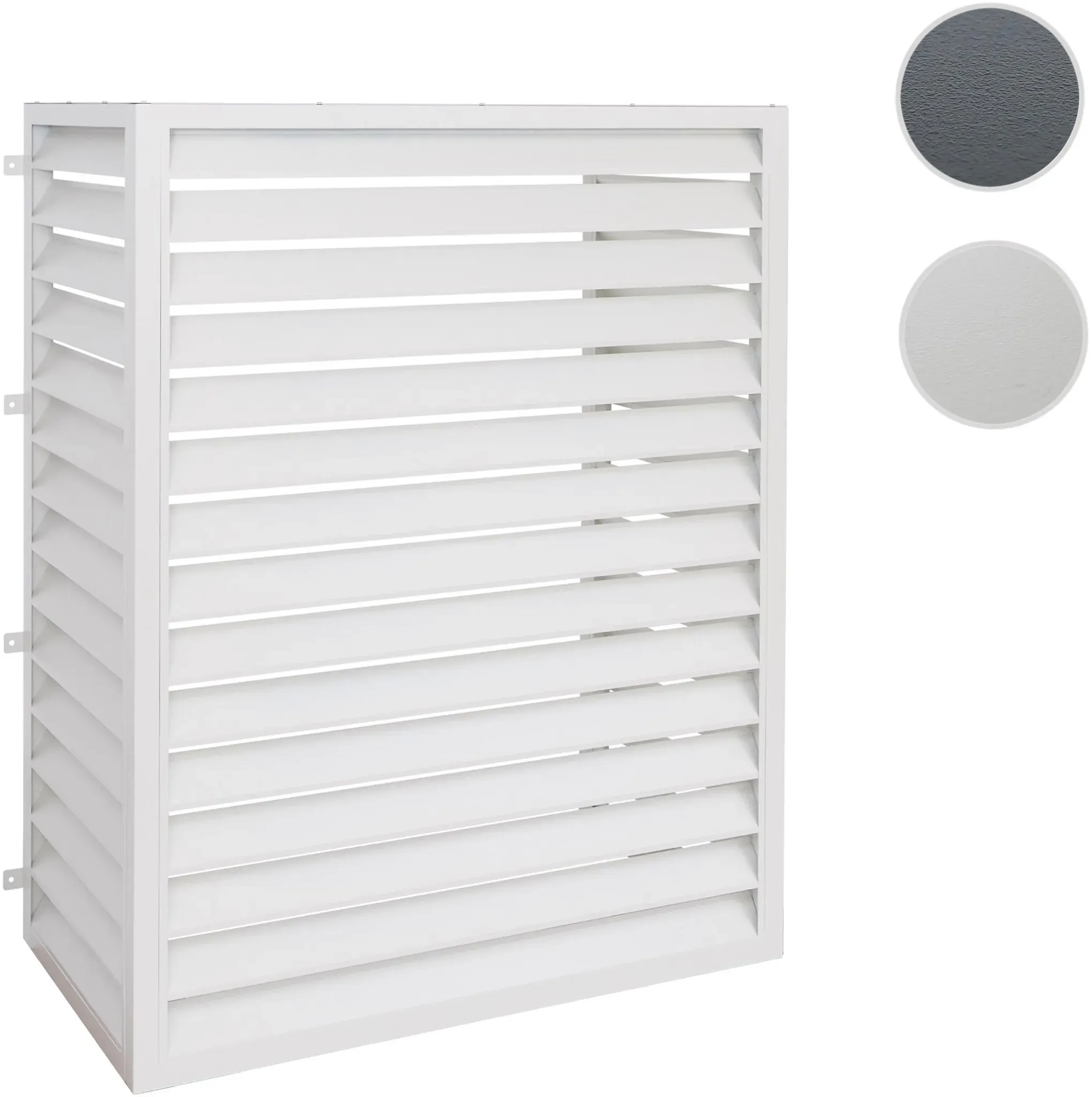 Verkleidung für Klimaanlage/Wärmetauscher HWC-O43, Abdeckung Schutzgitter, Metall 164x127x65cm ~ grau-weiß