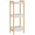 [en.casa] Badregal Anun mit 3 Ebenen 75x28x20 cm Bambus Natur/Weiß