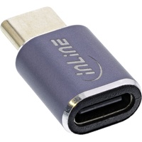 InLine InLine® USB4 Adapter, USB Typ-C Stecker/Buchse, Aluminium, grau