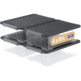 Rotho Aufbewahrungsbox 59 x 39,5 x 18,5 cm 4-tlg. schwarz/transparent