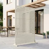 casa.pro Garten-Paravent 180 x 120 cm Knoblauchbeige Stahl