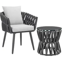 Tectake Lugano Gartenstuhl 62,5 x 62,5 x 75 cm grau