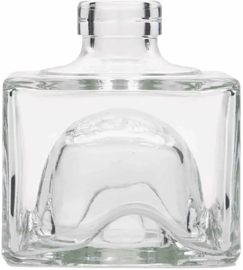 200 ml Bottiglia di vetro 'Cocolores', quadrata, imboccatura: fascetta