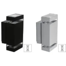 KANLUX Außenwandleuchte Aluminium 23,5 cm 2x GU10 IP44 schwarz