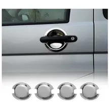 Omac Zierleisten-Aufkleber Türgriffschalen Türgriffmulden für VW Caravelle T5 2003-2015 Chrom 4x, (4tlg), Langlebig,Einfache Reinigung,Einfache Installation,Rostbeständig silberfarben