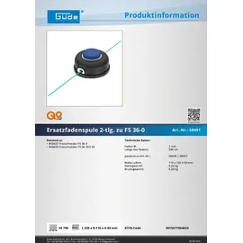 Güde Fadenspule 2-tlg. 5 m/2,0 mm