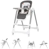 Chipolino Kinderhochstuhl 2 in 1 Milk Shake, verstellbar, Babyschaukel, Räder grau