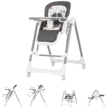 Chipolino Kinderhochstuhl 2 in 1 Milk Shake, verstellbar, Babyschaukel, Räder grau