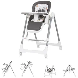 Chipolino Kinderhochstuhl 2 in 1 Milk Shake, verstellbar, Babyschaukel, Räder grau