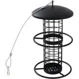 Siena Garden Futtersäule Matt Black für Meisenknödel 26 cm