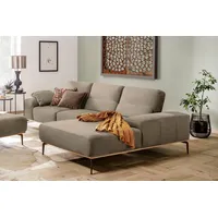 W.Schillig Ecksofa run, Designsofa mit tollem Sitzkomfort, L-Form, mit Holzsockel, Füße in Bronze pulverbeschichtet, Breite 299 cm beige