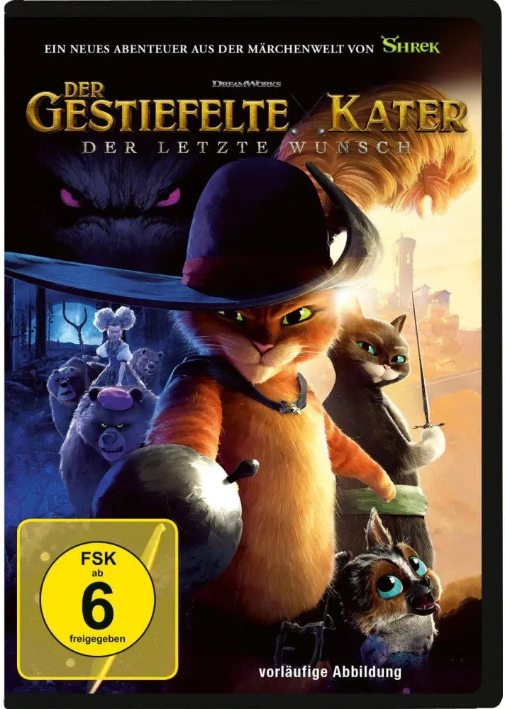 DVD: Der gestiefelte Kater - Der letzte Wunsch | Animationsabenteuer 2022