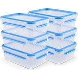 Emsa Frischhaltedose »Clip&Close«, (Set, 6 tlg.), Made in Germany, mikrowellengeeignet, (6 Dosen m. Deckel), blau