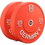 HQ Germany® Olympic Bumper Plates 50mm | Paar/Set | 5-25kg | Studio Qualität | Hoher Härtegrad | Hantelscheiben nach IWF Standard, Gewicht:2x 25KG