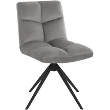 Home Deluxe Esszimmerstuhl NODA Samt Hellgrau 2er Set