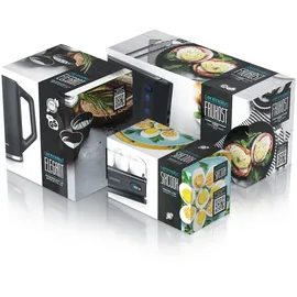 Arendo Frühstücks-Set Wasserkocher 1,5 l Schwarz